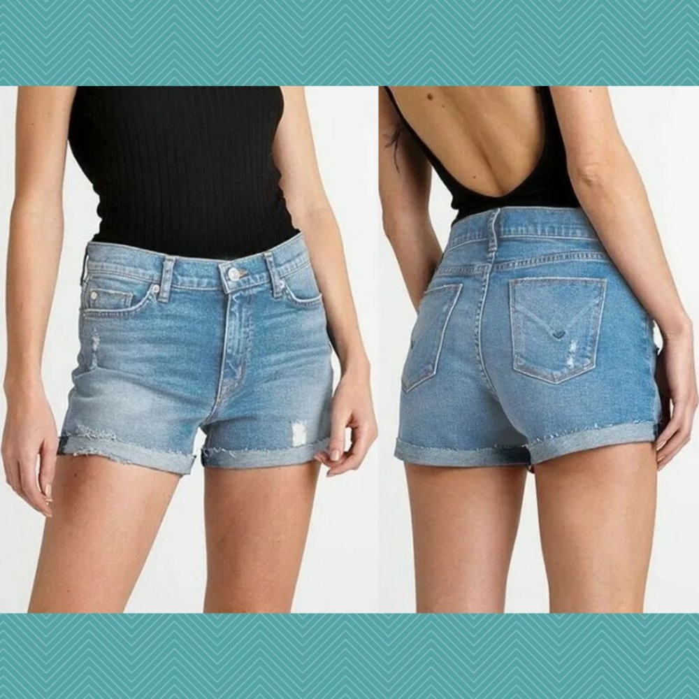 Hudson Distressed High Rise Cut Off Valeri Shorts
